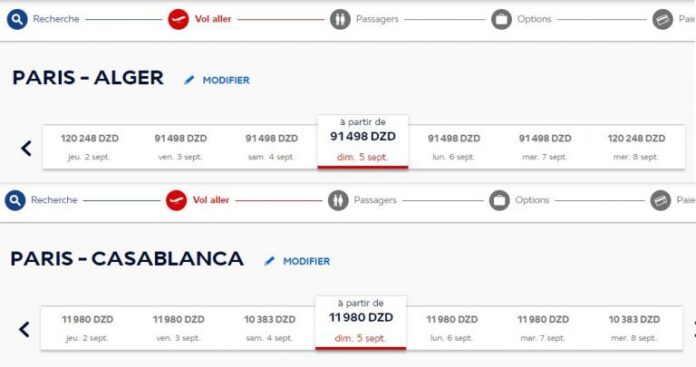 Air France Le Billet Alger Fois Plus Cher Que Celui De Casablanca