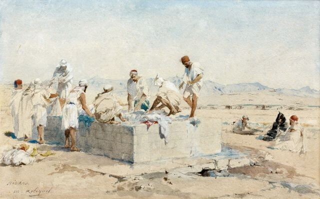 L’Algérie aux yeux du peintre français Marie Lucas-Robiquet 6 Le lavoir de Biskra Estimation 4 000 %E2%80%93 6 000 E Marie Lucas Robiquet