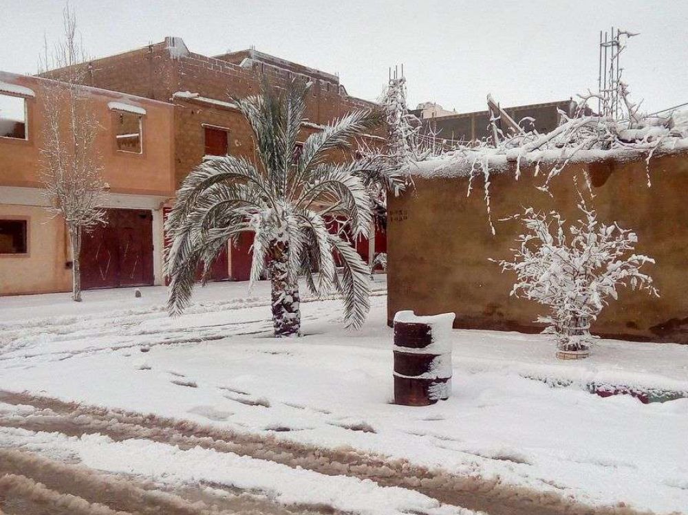 Chutes de neige dans le désert du Sahara : un phénomène météo inhabituel 4 Ai%CC%88n Sefra de la neige aux portes du Sahara en Alge%CC%81rie PHOTOS3