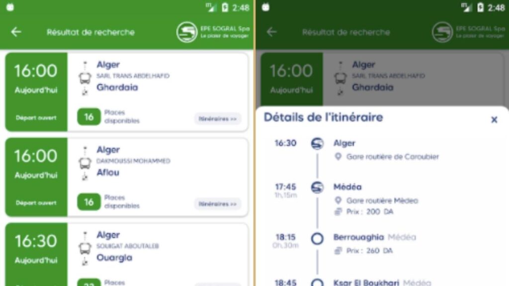 SOGRAL lance l'application « Mahatati » pour consulter les horaires des bus en Algérie 2 SOGRAL