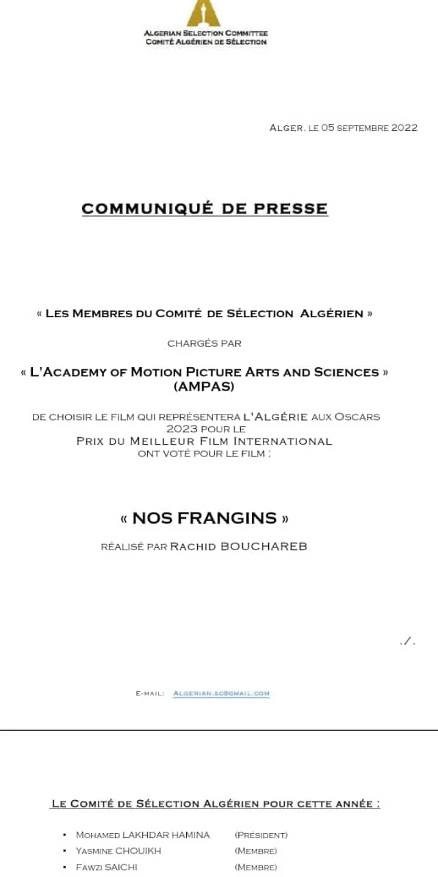 Le film “Nos Frangins” de Rachid Bouchareb pour représenter l’Algérie aux Oscars 2023 2 Nos frangins