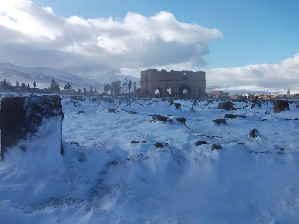 Batna La beaute des ruines de Lambese sous la neige PHOTOS 3
