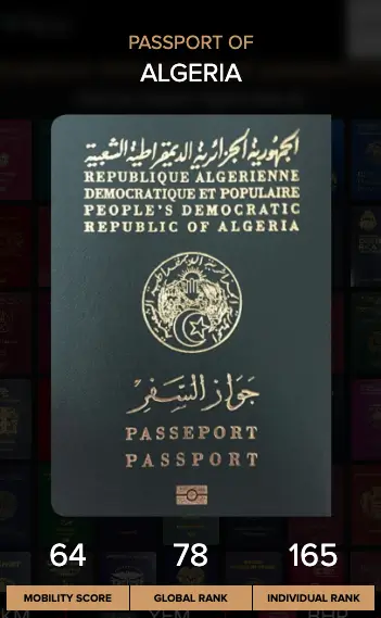 le passeport algérien