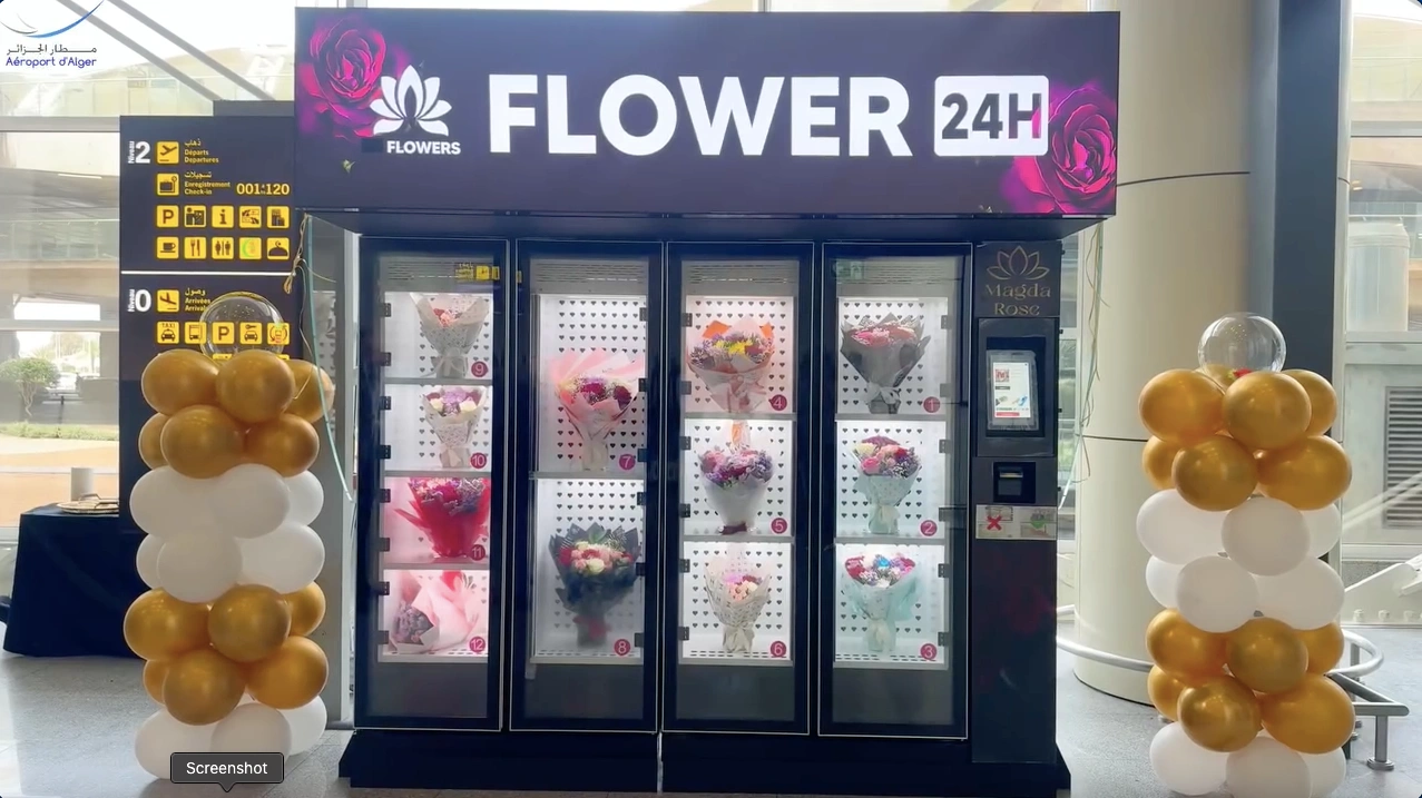 L’aéroport d’Alger se pare de fleurs : un distributeur automatique révolutionne l’accueil 1 distributeur automatique